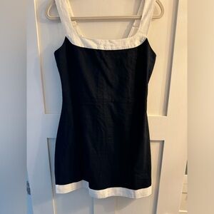 NWOT Linen-Blend Wide Strap Mini Dress